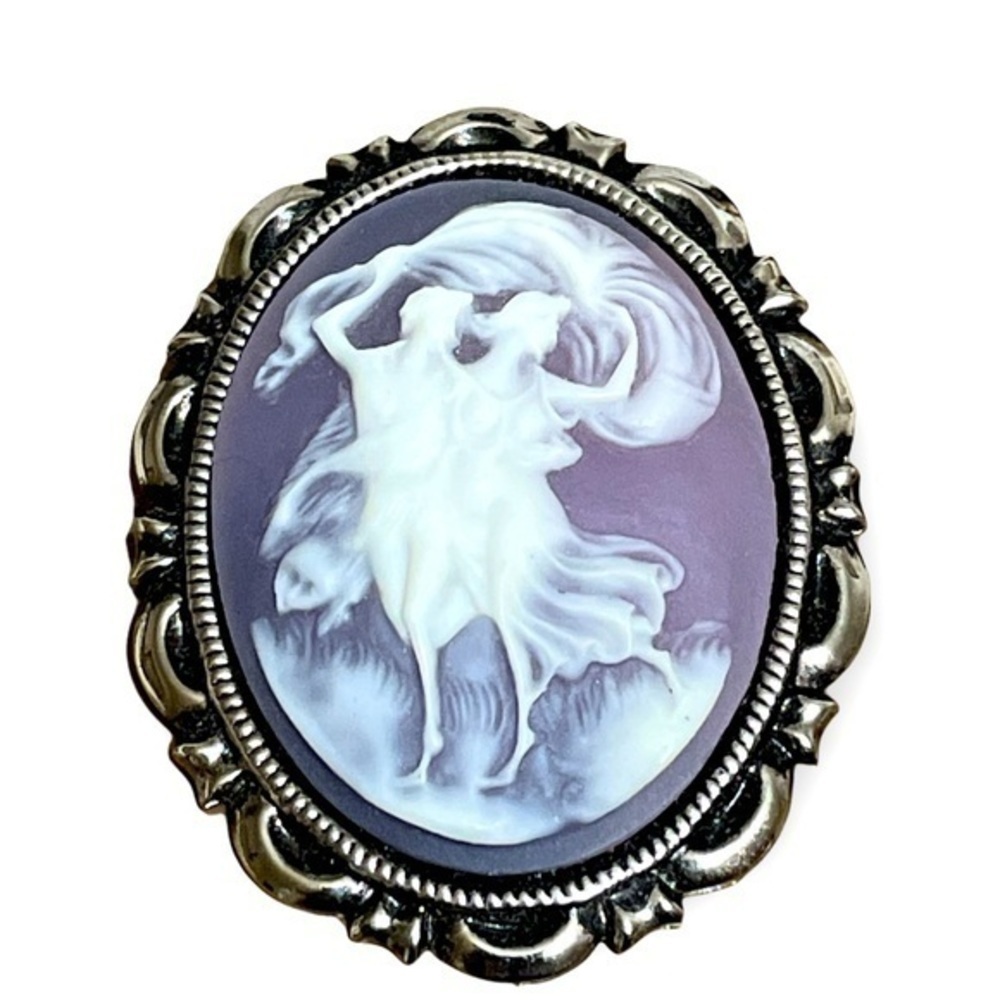 Victorian brooch costume party antique silver looking cameo brooch jewelry